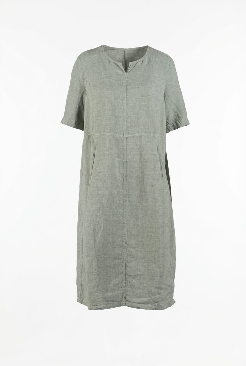 Dress 616 - Linen fine stripes - 620POOL - 10260110557