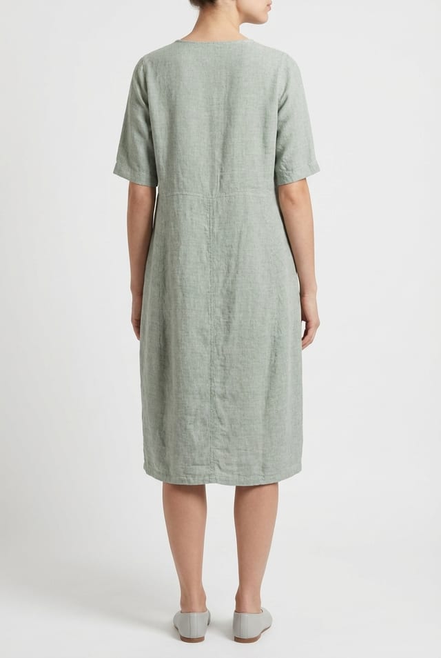 Dress 616 - Linen fine stripes - 620POOL - 10260110557