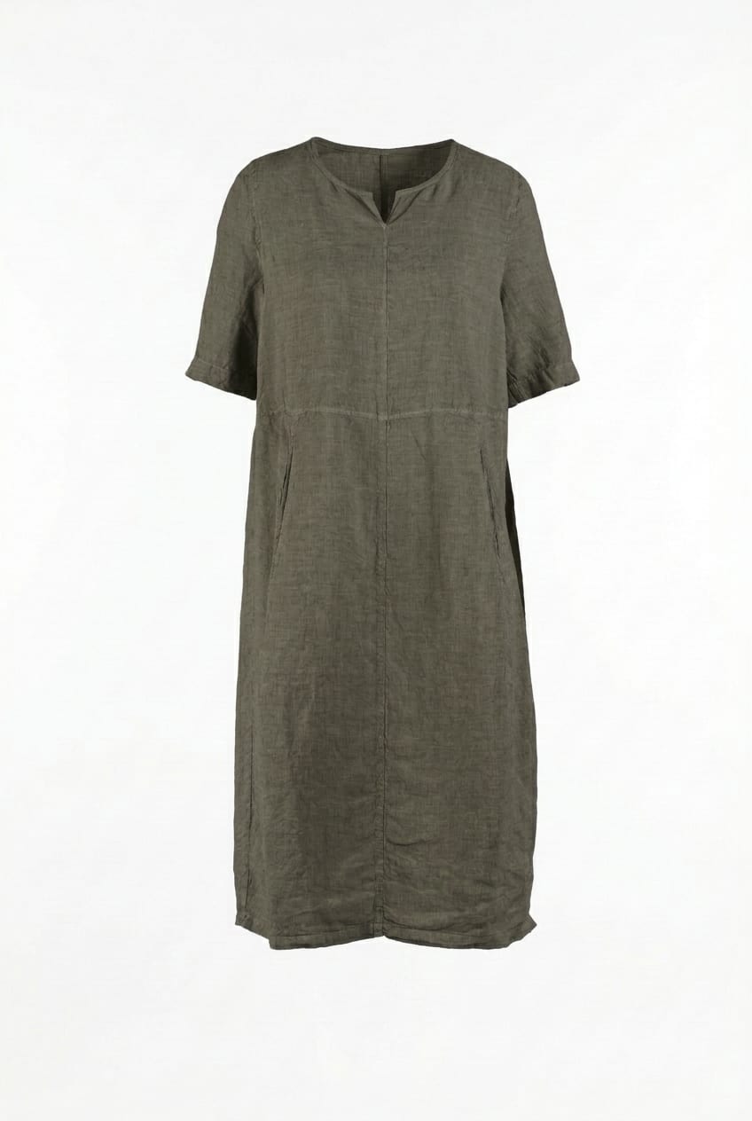 Dress 616 - Linen fine stripes - 780PALMTREE - 10260110557