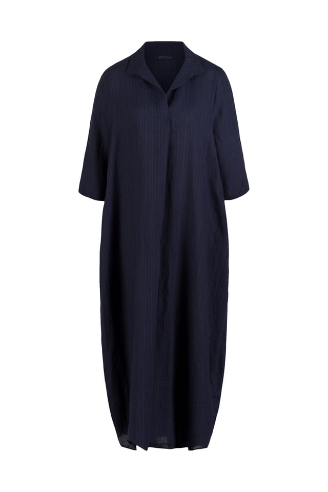Dress 623 - Blue Linen - 490NAVY - 10260110564