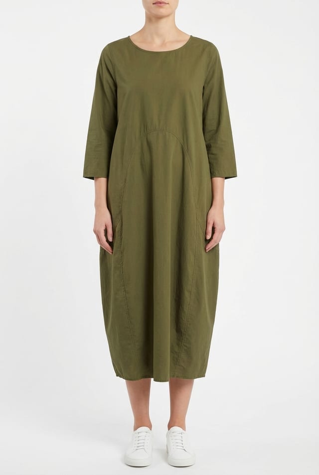 Dress 625 - Windowpane poplin - 772CACTUS - 10260110566