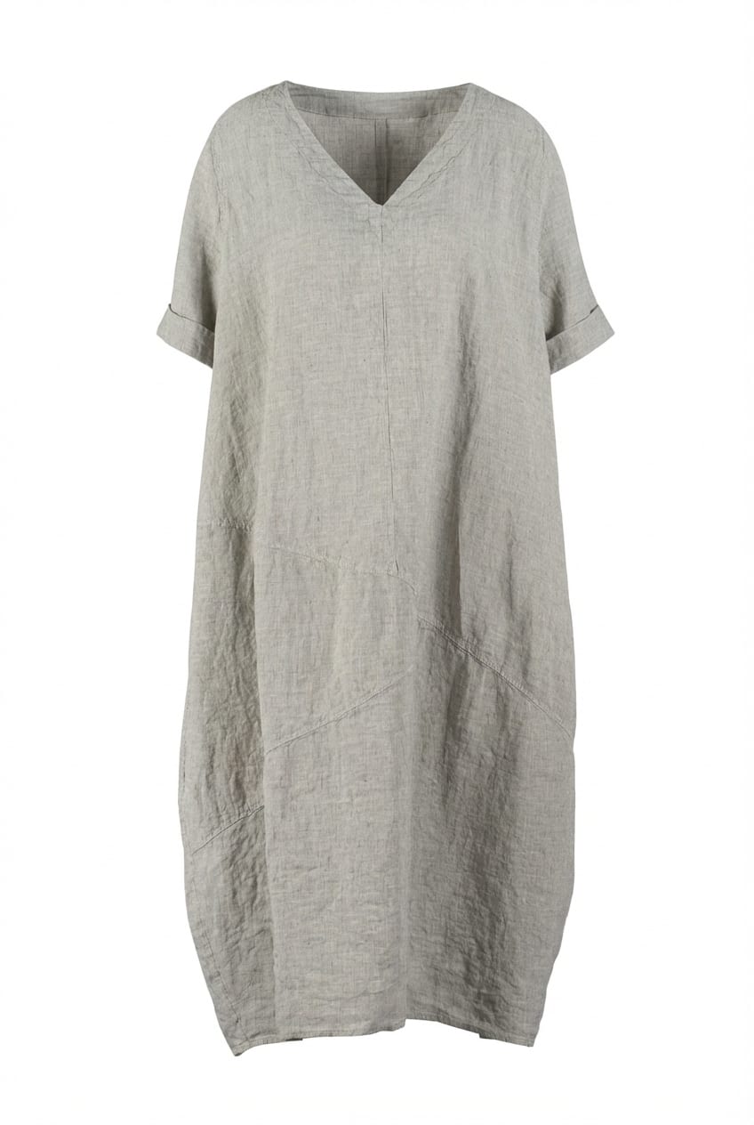 Dress 629 - Linen fine stripes - 120NETTLE - 10260110570