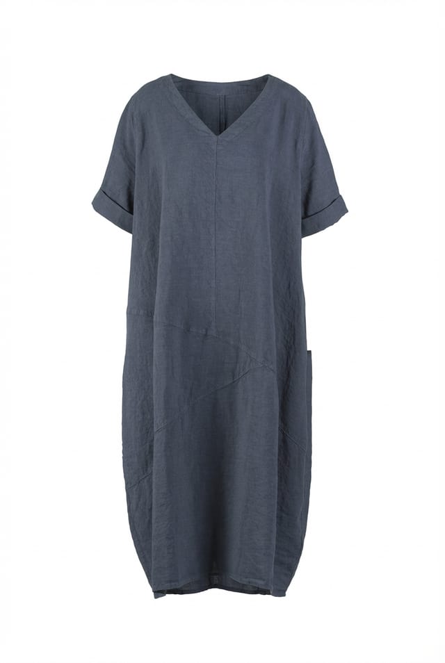 Dress 629 - Linen fine stripes - 470DEW - 10260110570