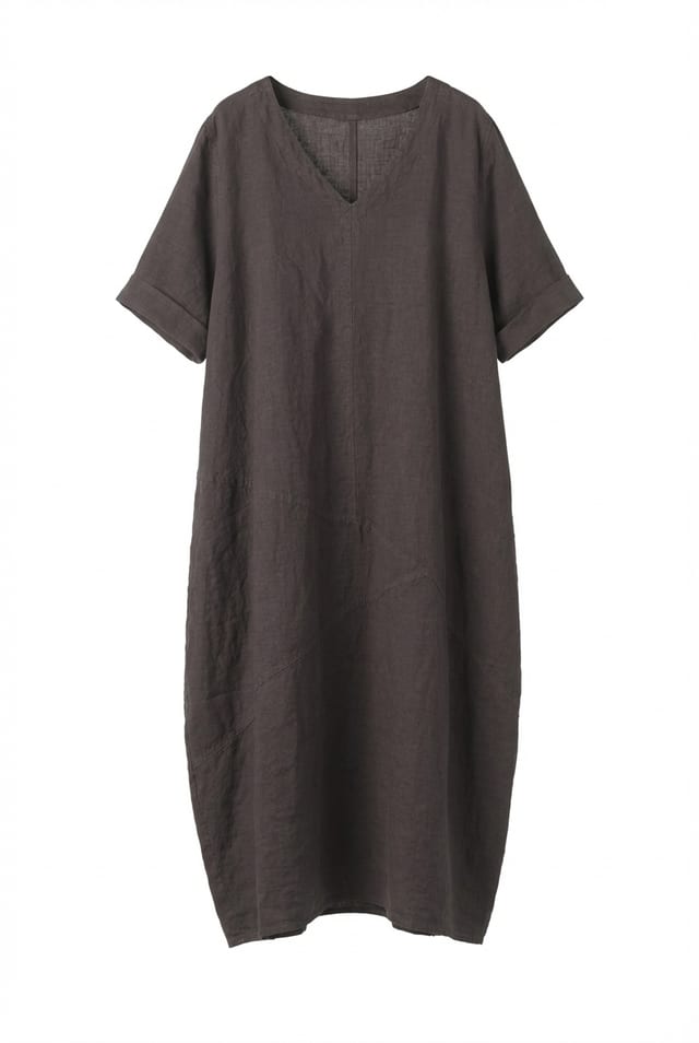 Dress 629 - Linen fine stripes - 480SHALE - 10260110570