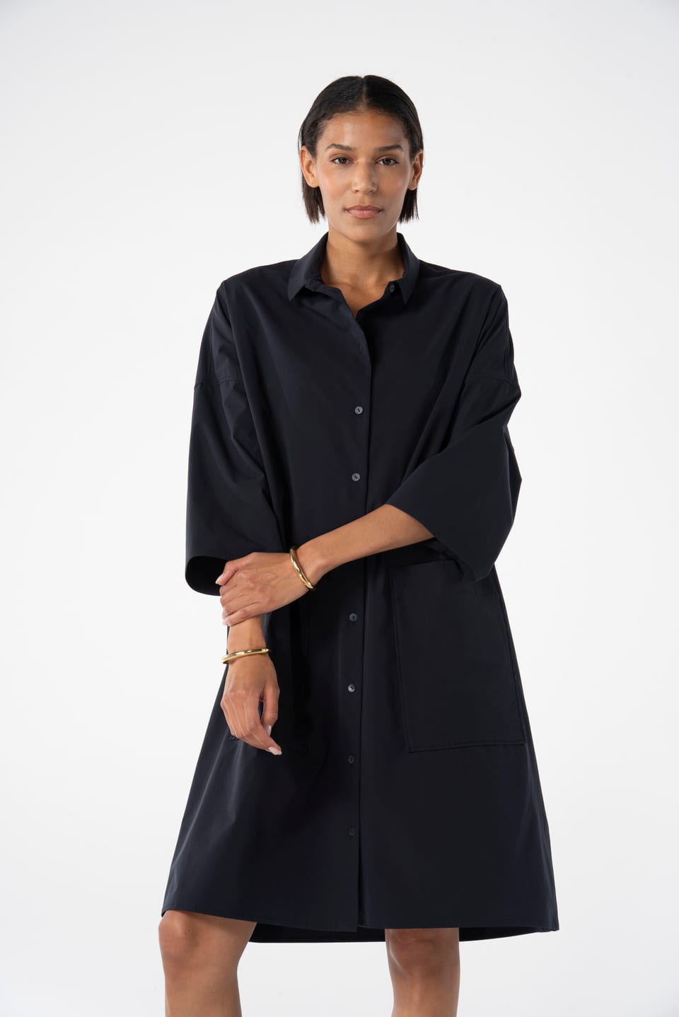 Jurk 630 - Techno popeline - 490NAVY - 10260110571