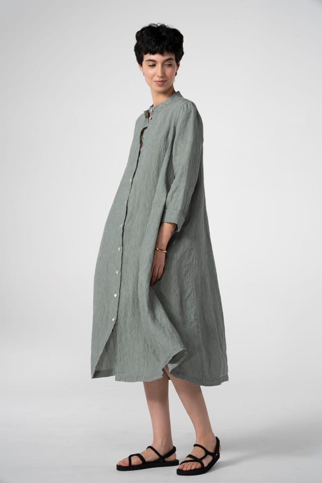 Šaty 631 - Linen cotton fil-à-fil - 620POOL - 10260110572