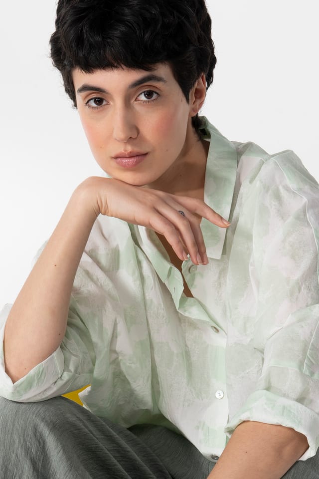 Blouse 614 - Cloudy cotton print - 620POOL - 10260110591