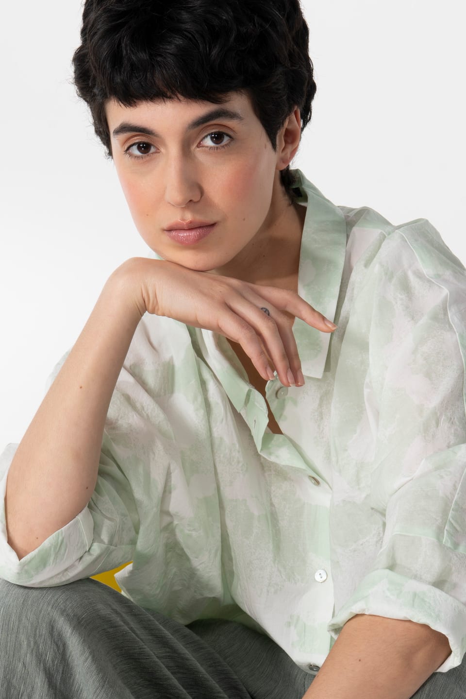 Blouse 614 - Cloudy cotton print - 620POOL - 10260110591
