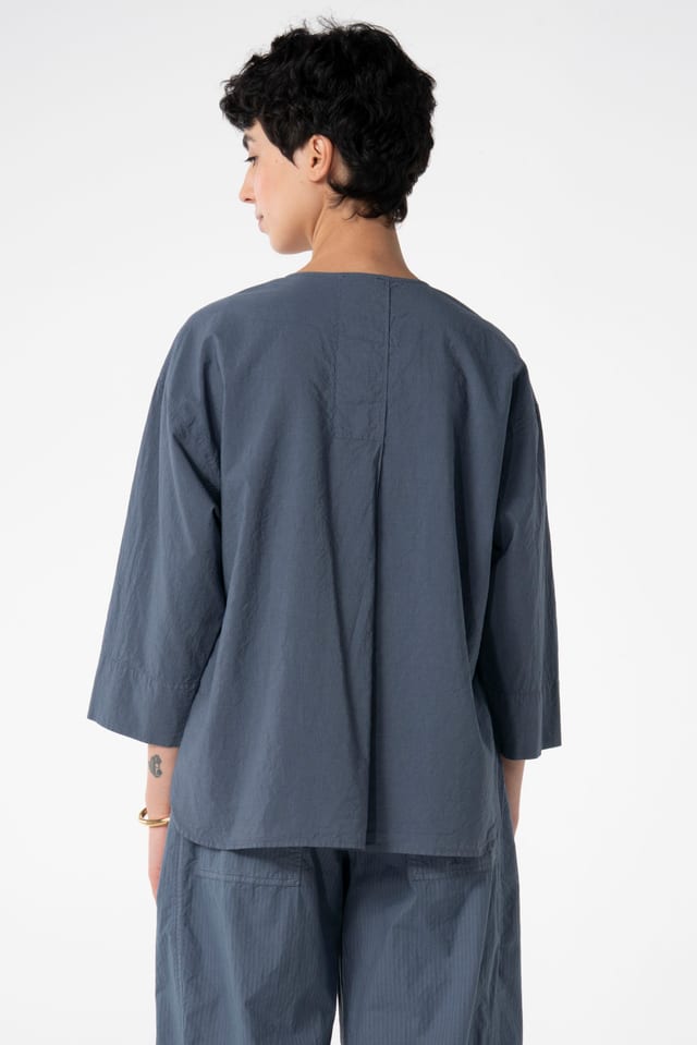 Blouse 615 - Cotton with micro-stripes - 470DEW - 10260110592