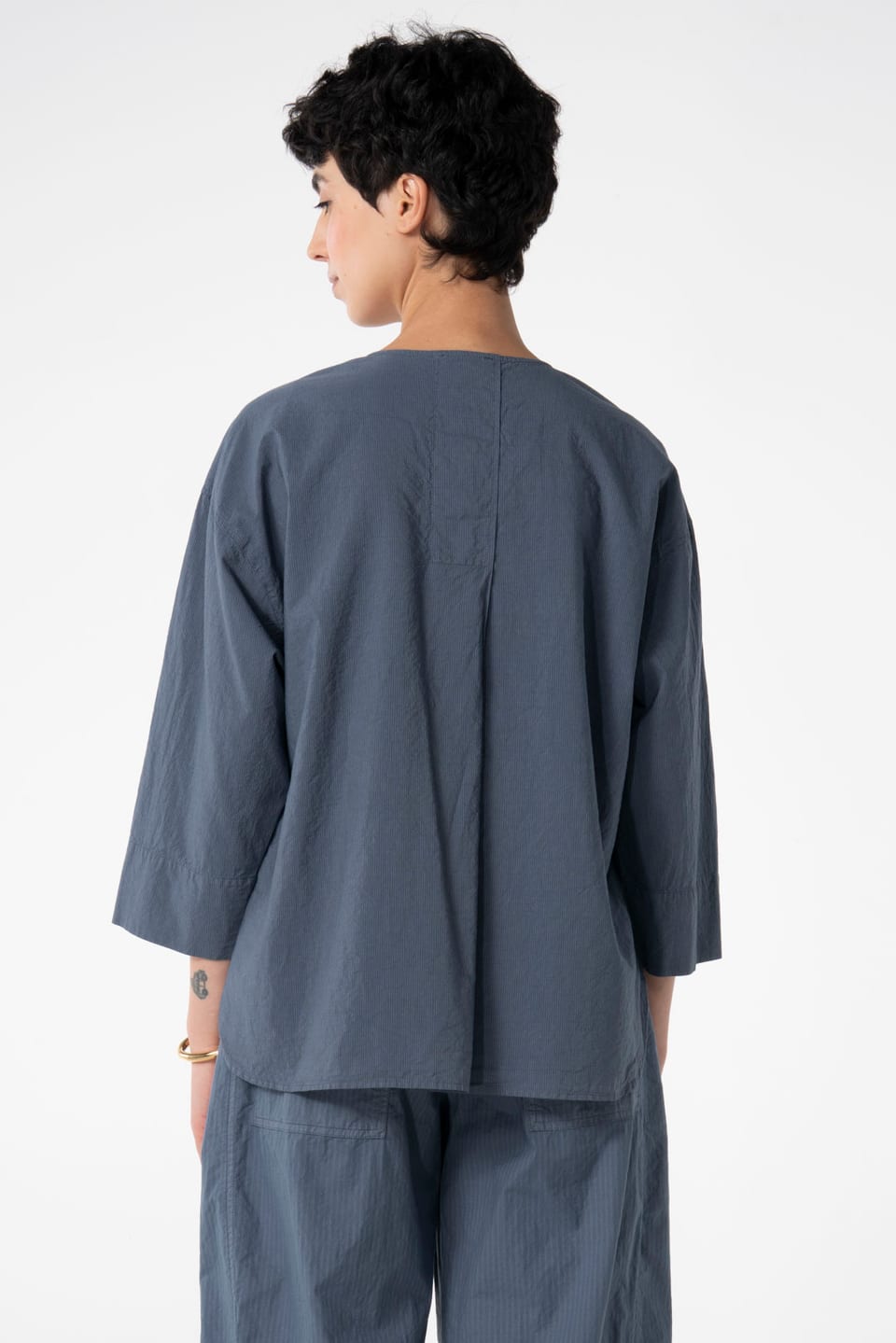 Blouse 615 - Katoen met microstrepen - 470DEW - 10260110592