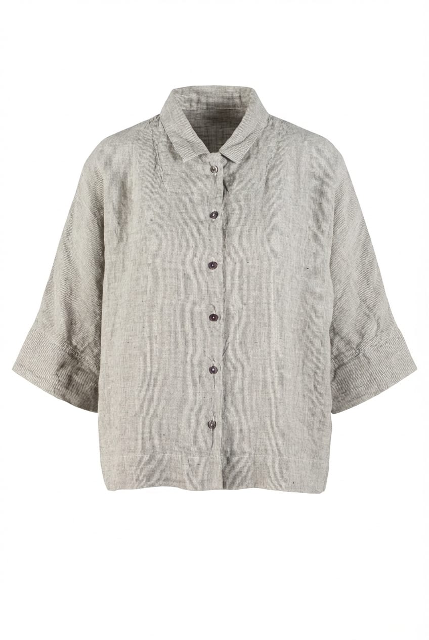 Blouse 616 - Linen fine stripes - 120NETTLE - 10260110593