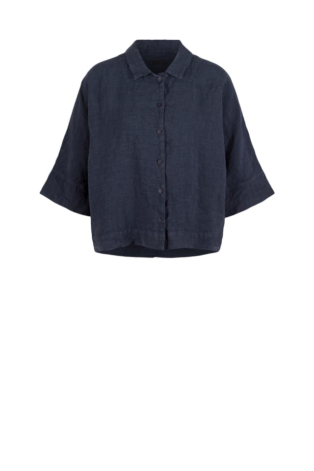 Blouse 616 - Linen fine stripes - 470DEW - 10260110593
