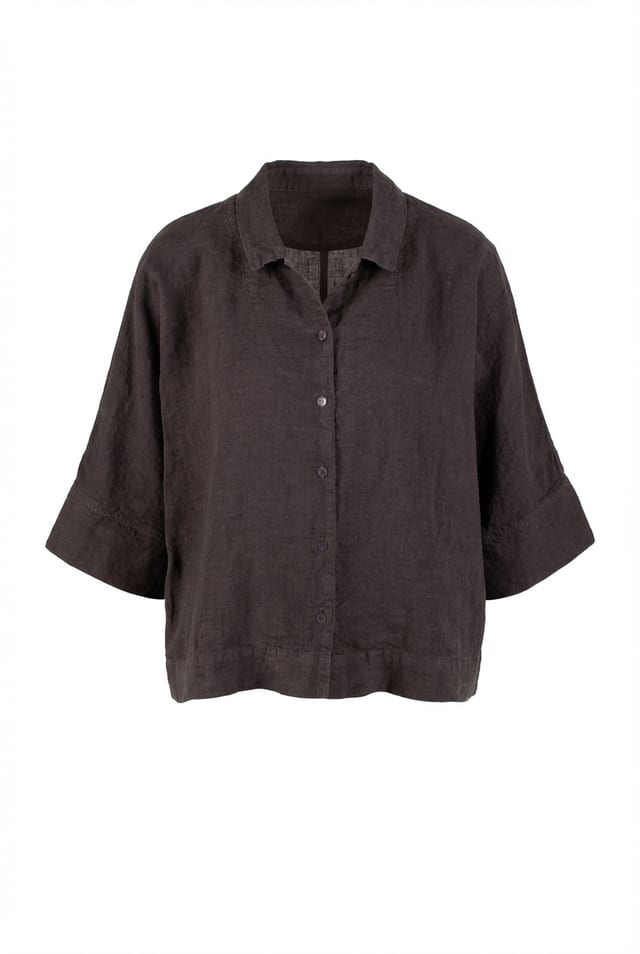 Blouse 616 - Linen fine stripes - 480SHALE - 10260110593