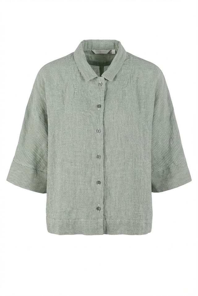 Blouse 616 - Linen fine stripes - 620POOL - 10260110593