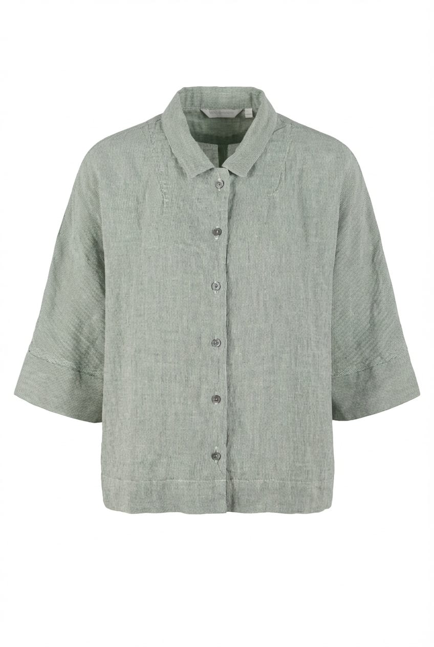 Blouse 616 - Linen fine stripes - 620POOL - 10260110593
