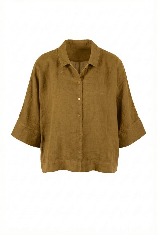 Blouse 616 - Linen fine stripes - 750NUGGET - 10260110593
