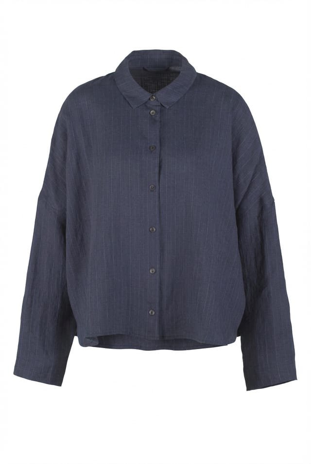 Blouse 617 - Blue Linen - 490NAVY - 10260110594