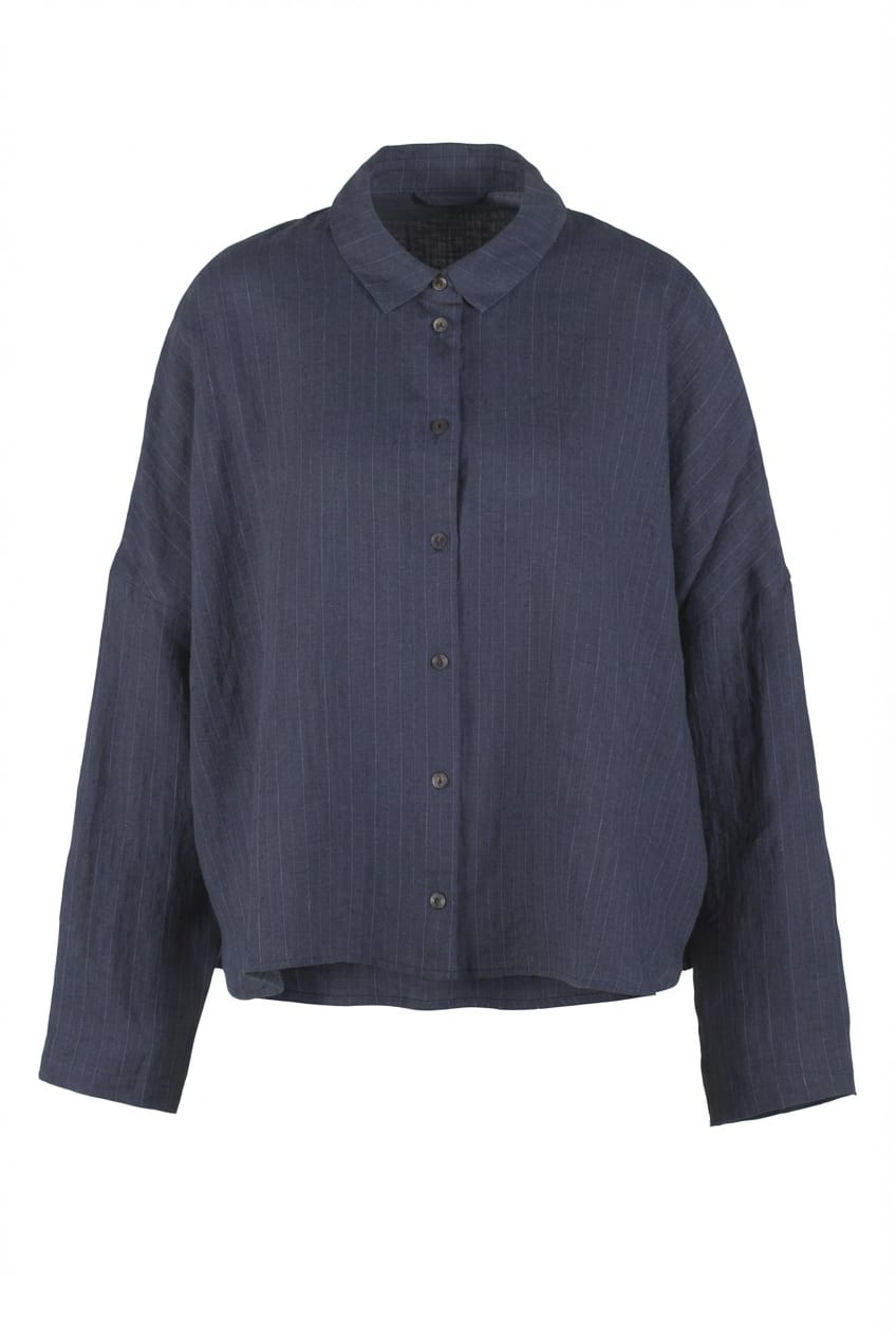 Blouse 617 - Blue Linen - 490NAVY - 10260110594