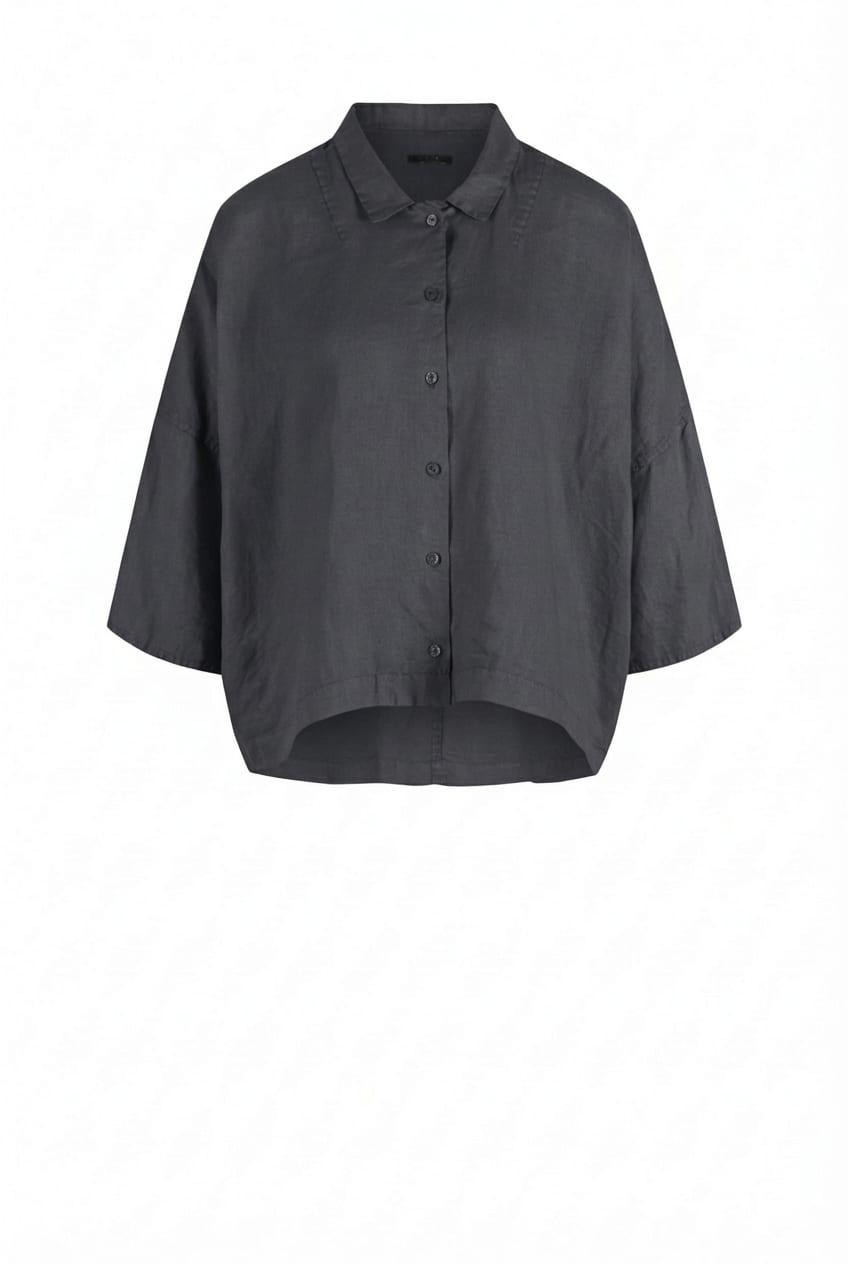 Blouse 624 - Pure linen - 490NAVY - 10260110601