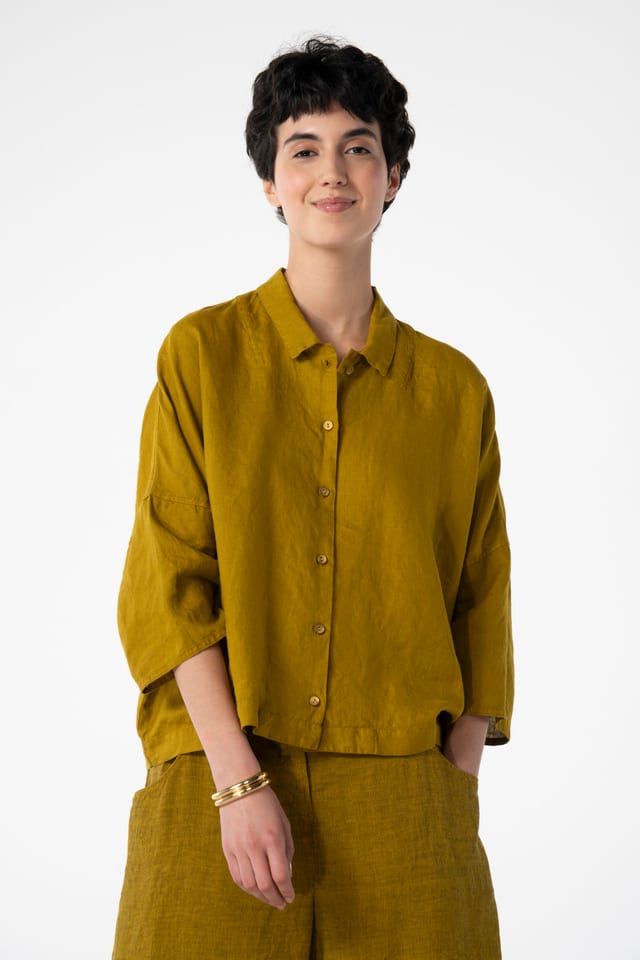 Blouse 624 - Pure linen - 752NUGGET - 10260110601