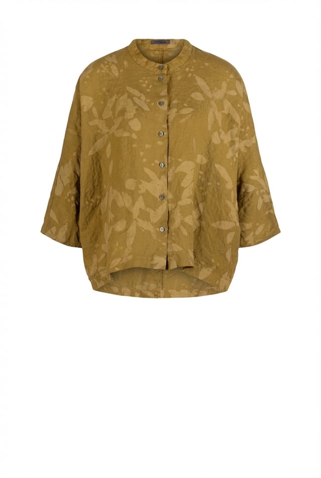 Blouse 625 - Chalk print on pure hemp - 750NUGGET - 10260110602