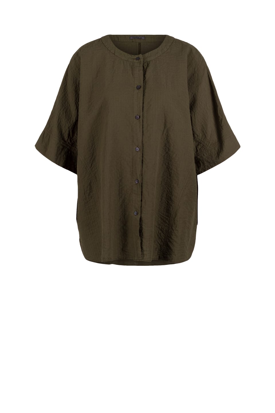 Blouse 628 - Cotton linen seersucker - 780PALMTREE - 10260110605