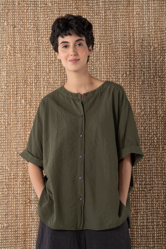 Halenka 628 - Cotton linen seersucker - 10260110605
