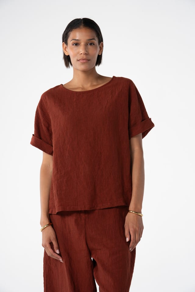 Blouse 629 - Linen cotton fil-à-fil - 260PICANTE - 10260110606