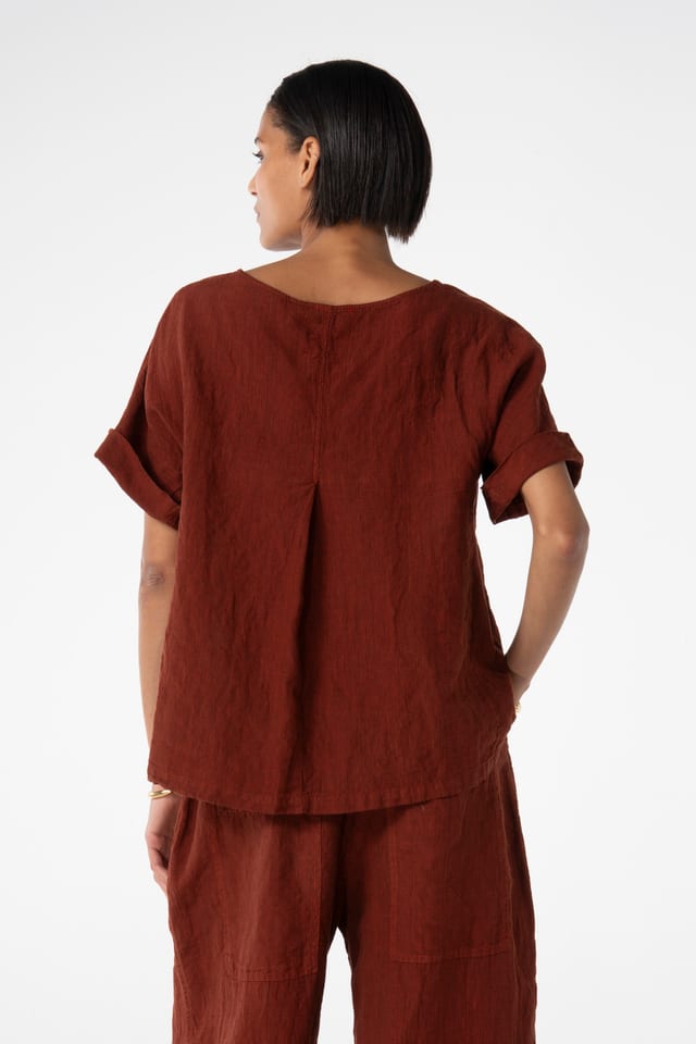 Blouse 629 - Linen cotton fil-à-fil - 260PICANTE - 10260110606