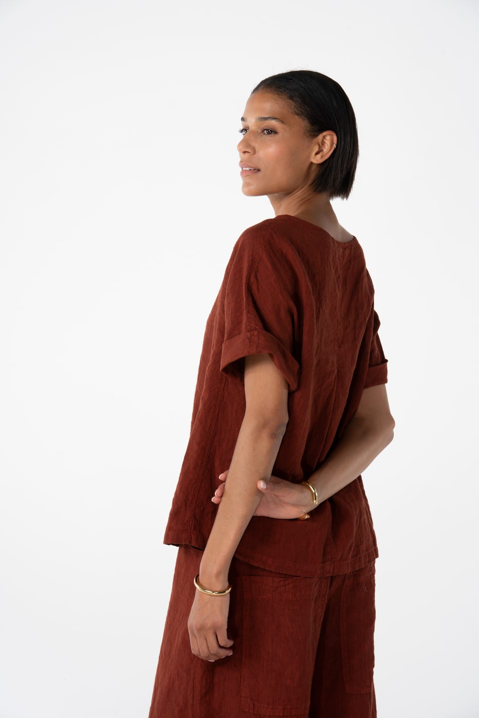 Blouse 629 - Linen cotton fil-à-fil - 260PICANTE - 10260110606