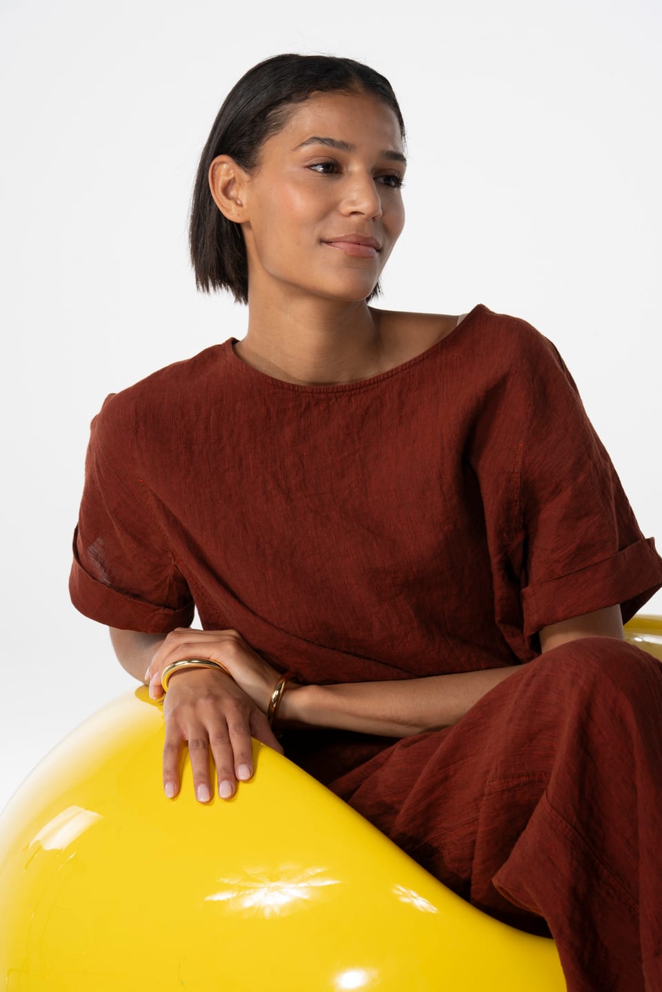 Blouse 629 - Linen cotton fil-à-fil - 260PICANTE - 10260110606