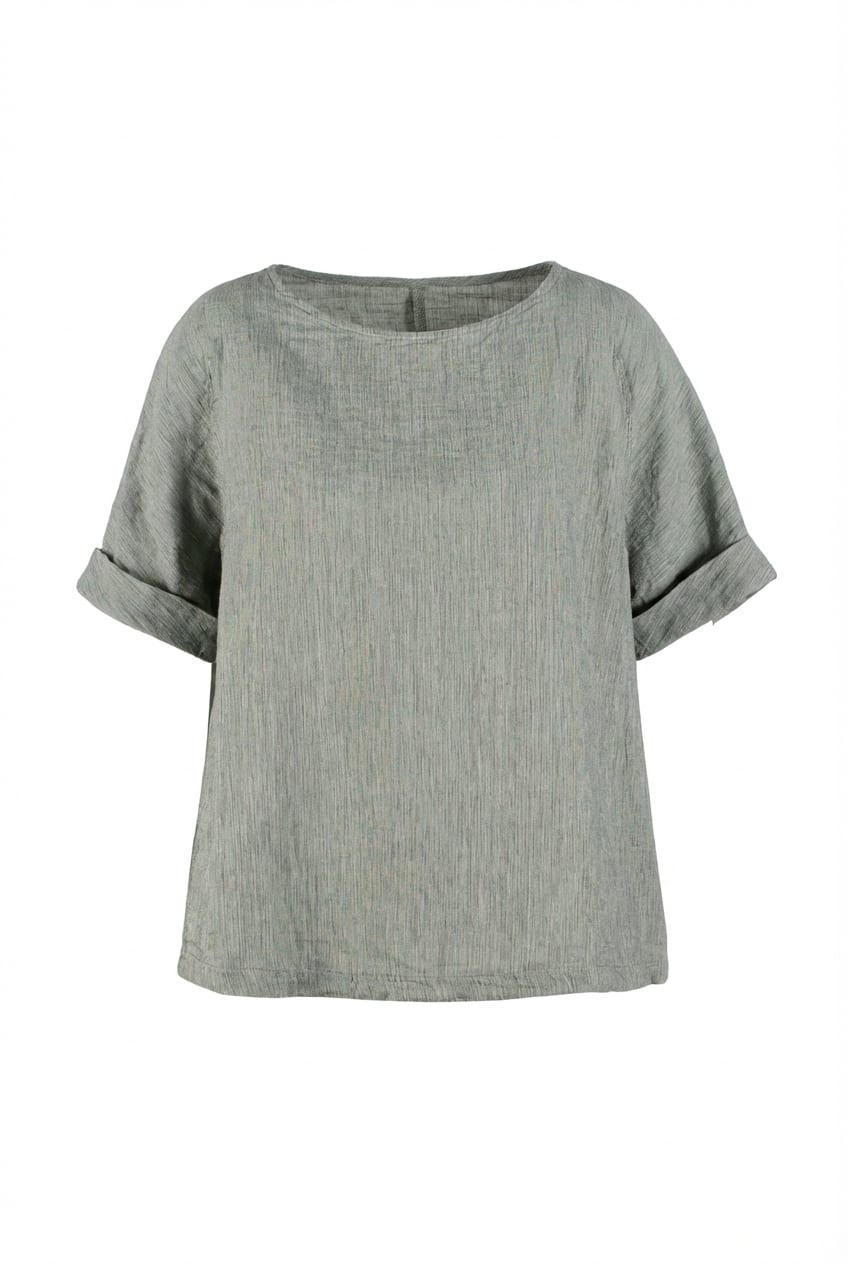 Blouse 629 - Linen cotton fil-à-fil - 620POOL - 10260110606