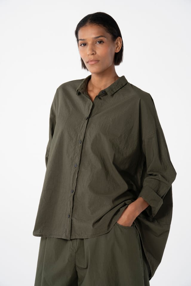 Blouse 630 - Cotton with micro-stripes - 780PALMTREE - 10260110607