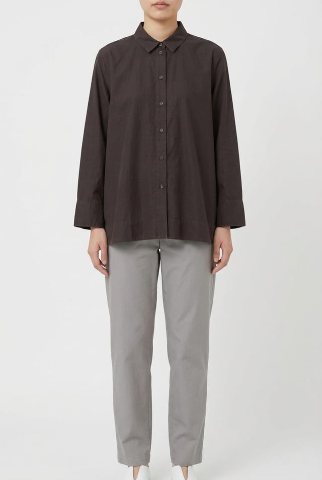 Blouse 631 - Cotton cupro rips - 480SHALE - 10260110608