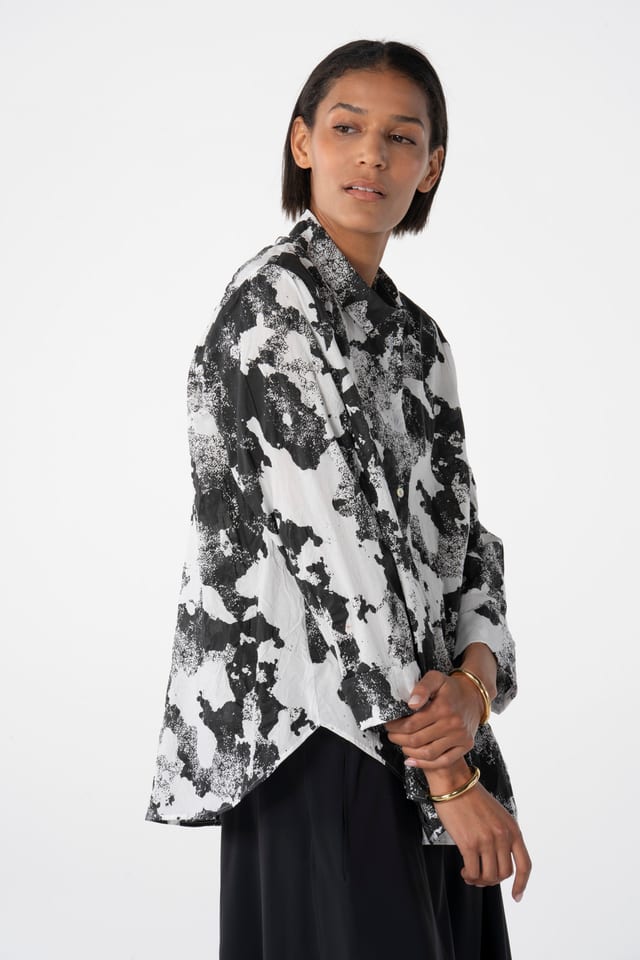 Blouse 634 - Cloudy cotton print - 990BLACK - 10260110611