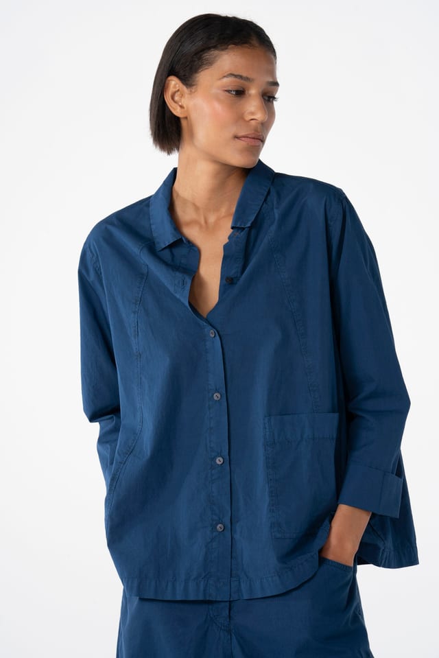 Blouse 636 - Windowpane poplin - 572DENIM - 10260110613