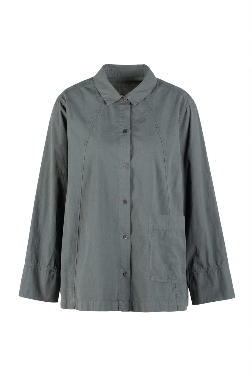 Blouse 636 - Poplin katoen met ruitprint - 652ALOE - 10260110613
