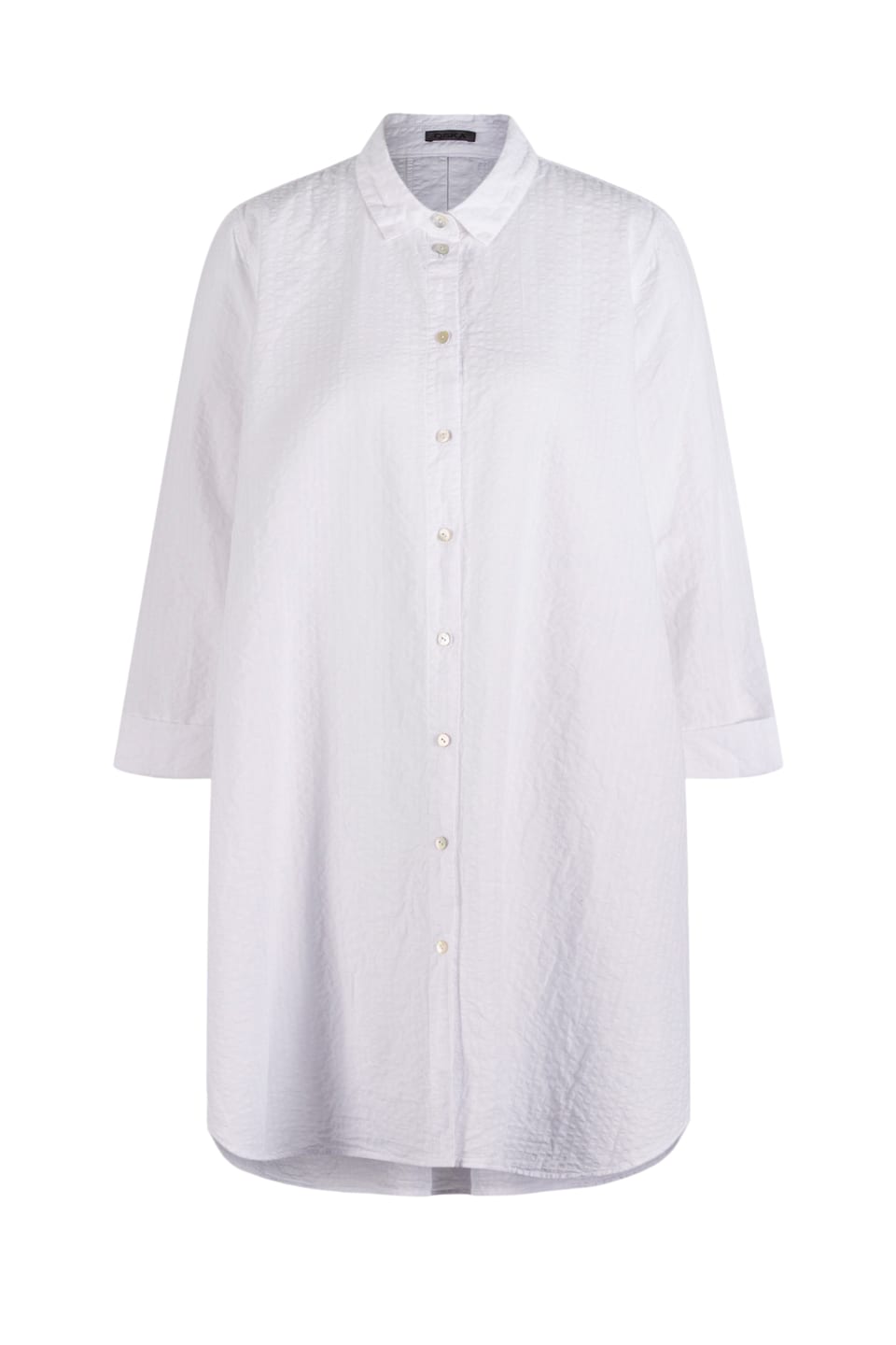 Blouse 637 - Cotton linen seersucker - 100WHITE - 10260110614