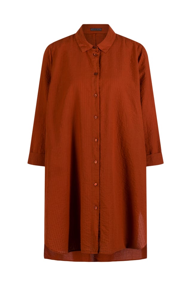 Chemisier 637 - coton lin seersucker - 262PICANTE - 10260110614