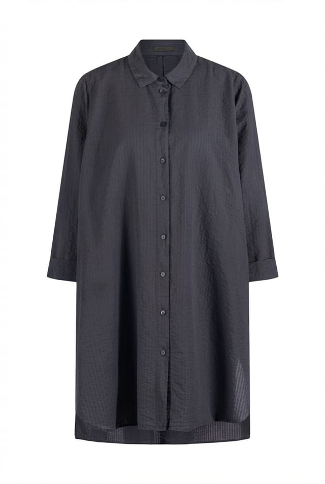 Blouse 637 - Cotton linen seersucker - 472DEW - 10260110614