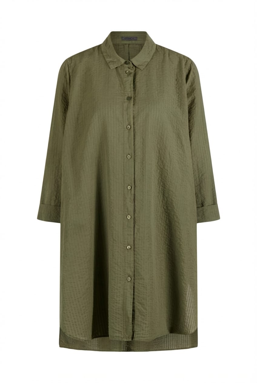 Blouse 637 - Cotton linen seersucker - 622POOL - 10260110614