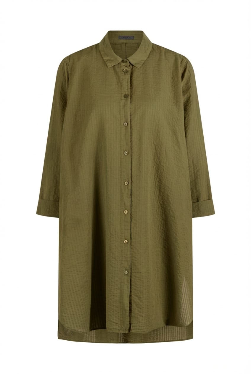 Blouse 637 - Cotton linen seersucker - 732FERN - 10260110614
