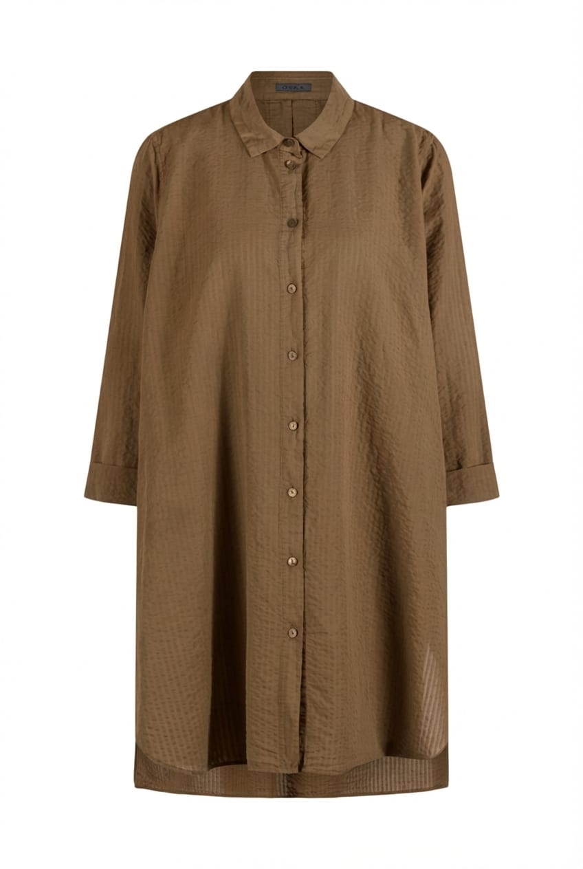Blouse 637 - Cotton linen seersucker - 842DUNE - 10260110614
