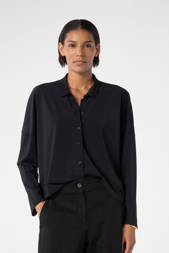 Blouse 638 - Techno stretch rib - 990BLACK - 10260110615