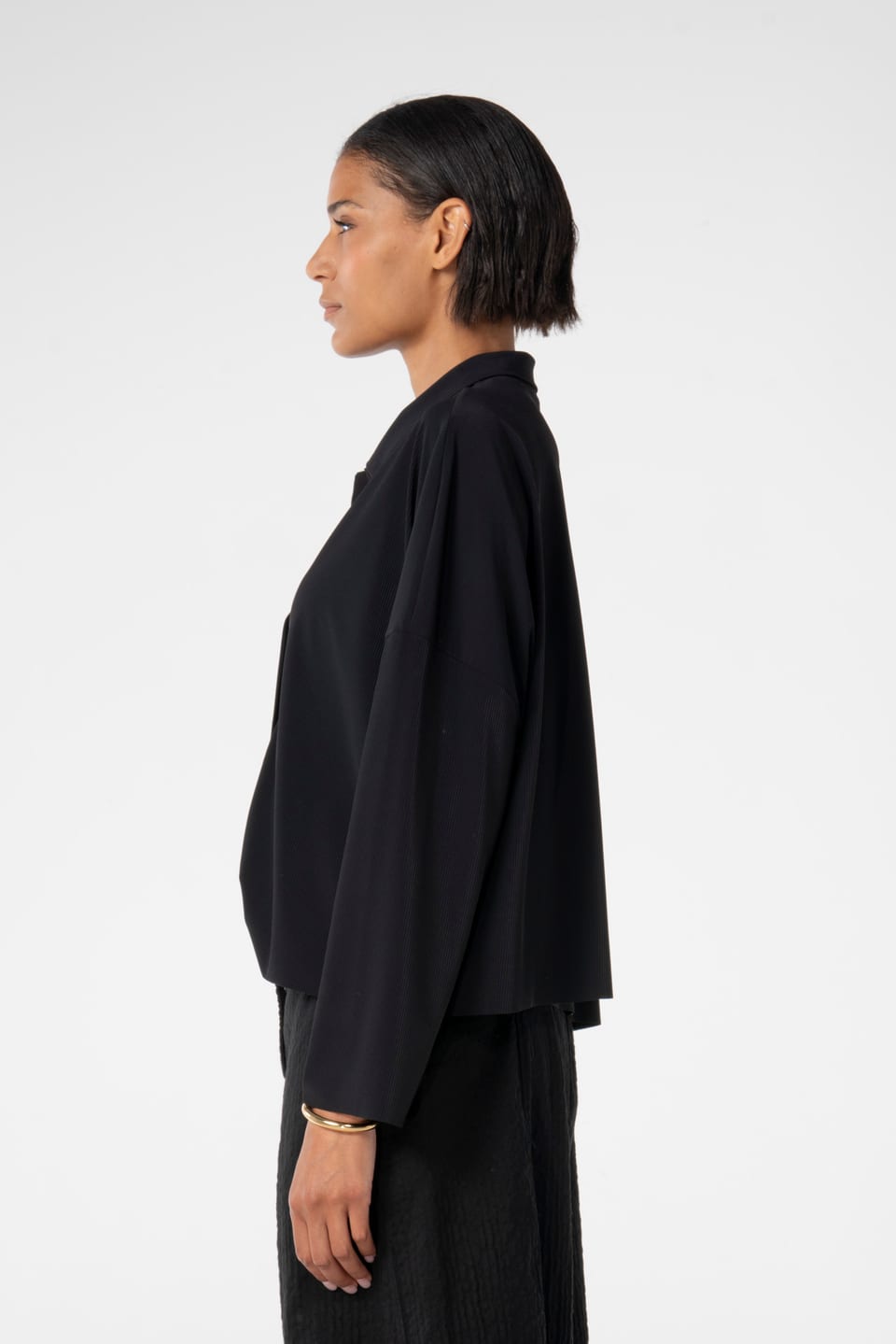 Blouse 638 - Techno stretch rib - 990BLACK - 10260110615