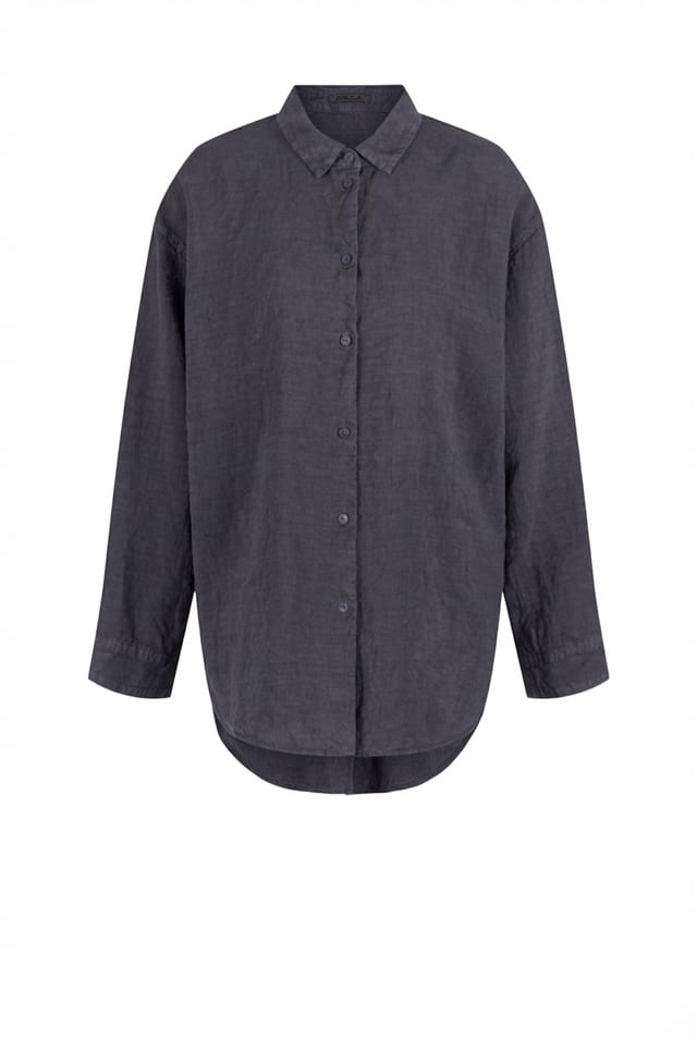 Blouse 618 - Linen fine stripes - 470DEW - 10260110618
