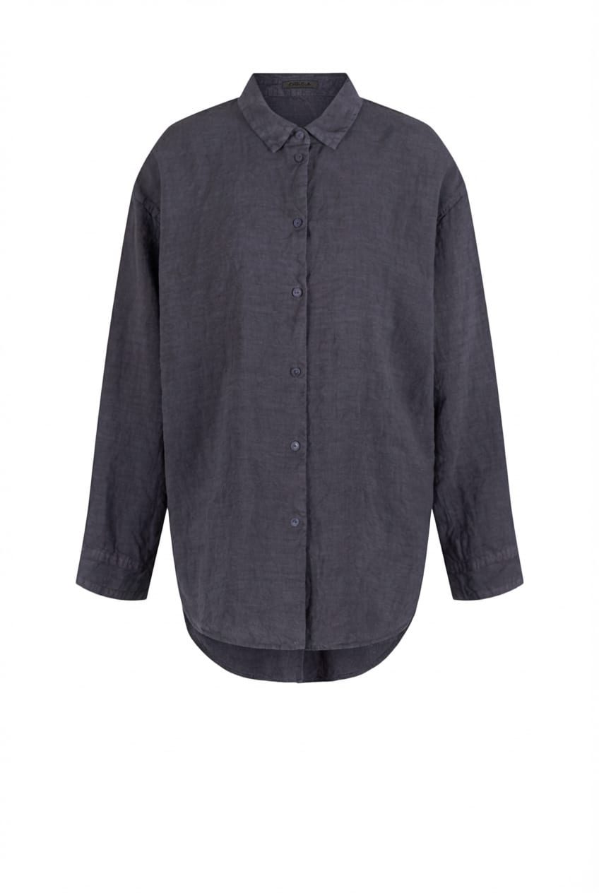 Blouse 618 - Linen fine stripes - 470DEW - 10260110618