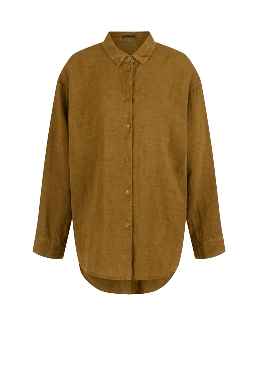 Blouse 618 - Linen fine stripes - 750NUGGET - 10260110618