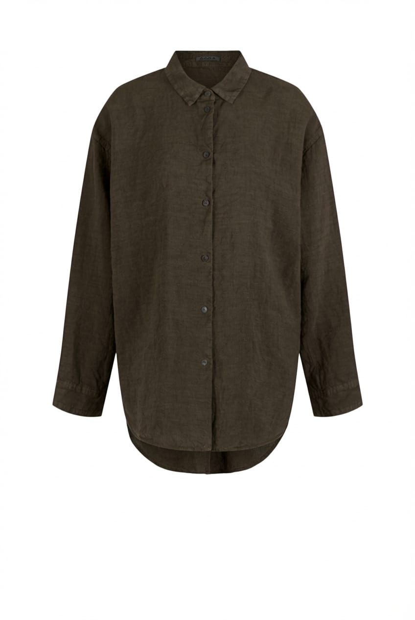 Blouse 618 - Linen fine stripes - 780PALMTREE - 10260110618
