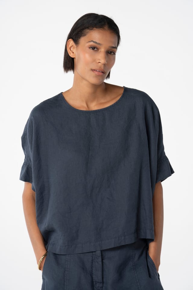 Blouse 641 - Pure linen - 472DEW - 10260110619